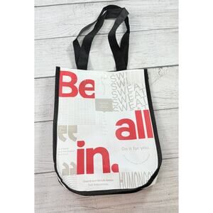 Lululemon Reusable Shopping Gift Bag Tote Black White Red Words Small Lunch Yoga